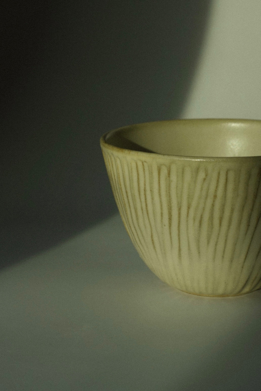 The Carved Bowl Cup in Milkstone