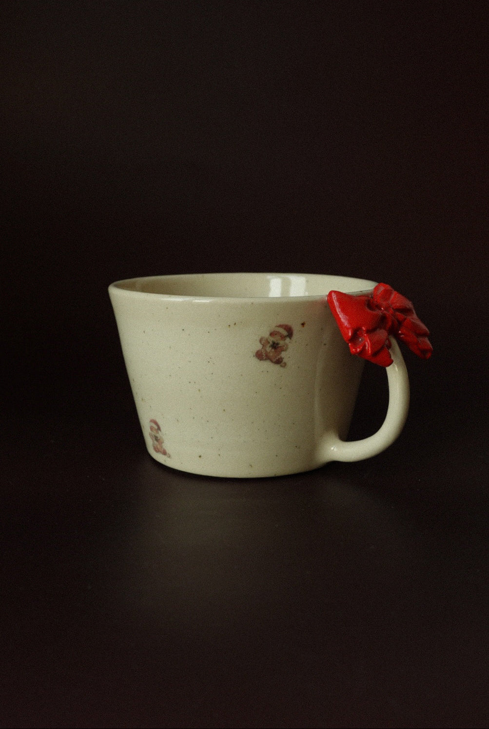 Vintage Gingerbread Man Mug - Red Bow