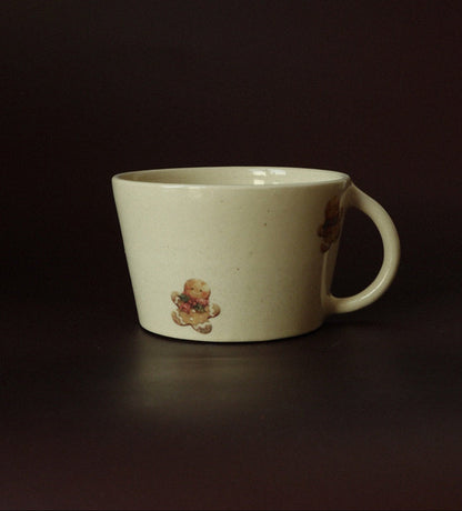 Vintage Gingerbread Man Mug - Off White