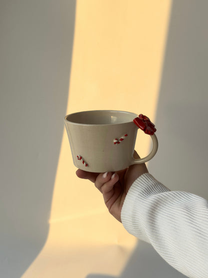 Candy Cane Bow Mug