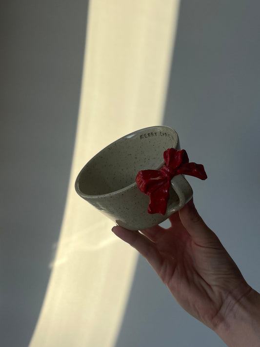 CHRISTMAS BOW MUG (PRE-MADE)